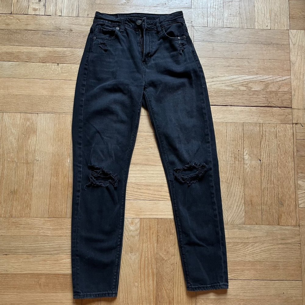 Black straight leg jeans